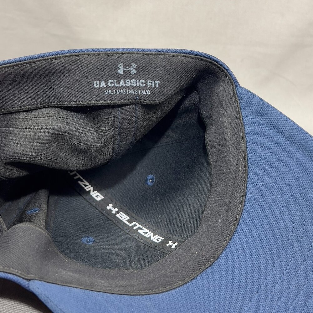 Under Armour Freedom Blitzing Stretch Fit M/L Hat Cap Blue USA Flag Golf Mens - Picture 13 of 13